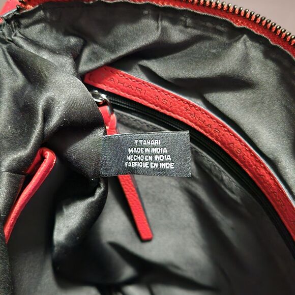 TAHARI ALS Leather Shoulder Bag Hobo With Tassel - Picture 6 of 13